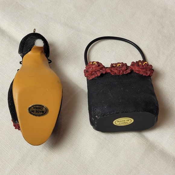 Miniature High Heel Shoes & Matching Handbags Fashionable Figurines Resin 10 pc - Picture 9 of 16
